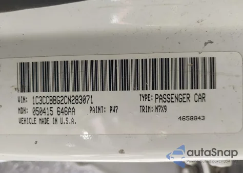 2012 Chrysler 200 Touring from USA, damaged, VIN 1C3CCBBG2CN283071